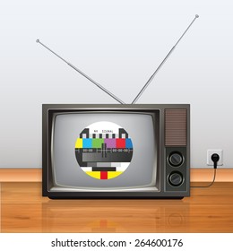 classic tv -colorful no signal background, Realistic Vector illustration,