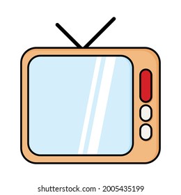 classic tv icon with white background.