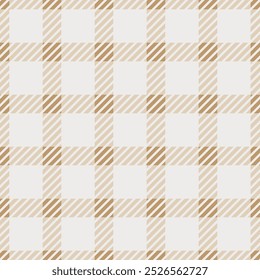 Patrón neutro clásico de estilo de cuadros de tweed. Impresión geométrica de cuadros en color beige y arena. Clásica fondo inglés Glen plaid para el diseño de moda textil, camisas de lana o mantel de cocina.