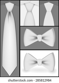 Classic two ties in shades of gray. The sample for the application of a pattern.