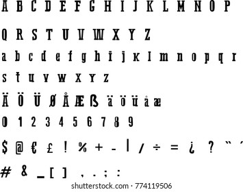 Classic typewriter alphabet