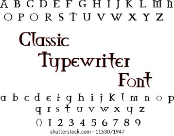 Classic typewriter font - Gothic font