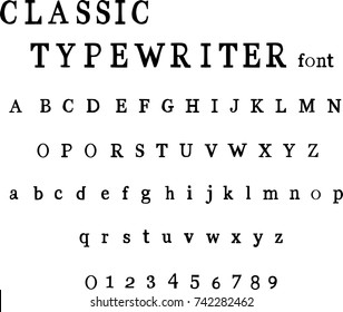 Classic Typewriter Font  - Vector