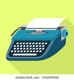Classic typewriter icon. Flat illustration of classic typewriter vector icon for web design