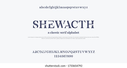 Classic typography font alphabet design vector illustration.