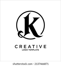 Classic Typography K Letter Logo Emblem Monogram
