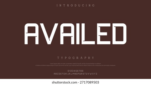 Tipografia clássica em estilo art déco moderno ou antigo, letras serif para fonte de cartaz moderna ou retro