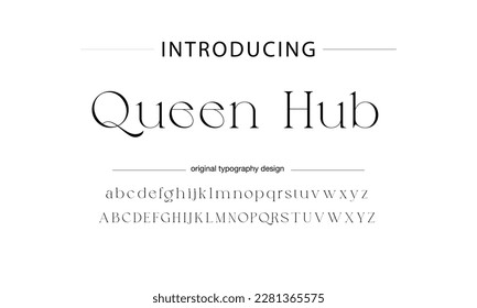 Classic typography serif font. Uppercase, lowercase, ligatures, ampersand, alternate, and number. Vector illustration word. Lettering Minimal Fashion Designs Romance Elegant.