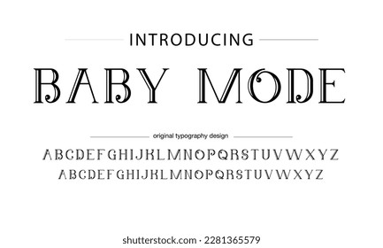 Classic typography serif font. Uppercase, lowercase, ligatures, ampersand, alternate, and number. Vector illustration word. Lettering Minimal Fashion Designs Romance Elegant.
