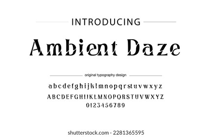 Classic typography serif font. Uppercase, lowercase, ligatures, ampersand, alternate, and number. Vector illustration word. Lettering Minimal Fashion Designs Romance Elegant.