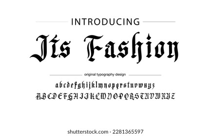 Classic typography serif font. Uppercase, lowercase, ligatures, ampersand, alternate, and number. Vector illustration word. Lettering Minimal Fashion Designs Romance Elegant.
