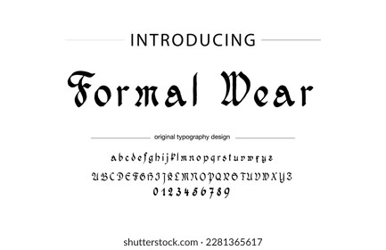 Classic typography serif font. Uppercase, lowercase, ligatures, ampersand, alternate, and number. Vector illustration word. Lettering Minimal Fashion Designs Romance Elegant.