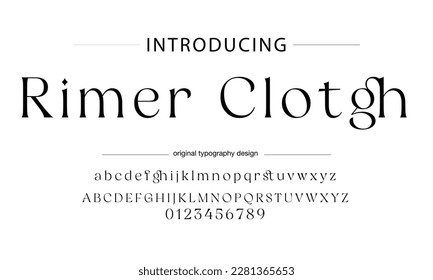 Classic typography serif font. Uppercase, lowercase, ligatures, ampersand, alternate, and number. Vector illustration word. Lettering Minimal Fashion Designs Romance Elegant.