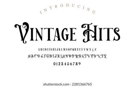 Classic typography serif font. Uppercase, lowercase, ligatures, ampersand, alternate, and number. Vector illustration word. Lettering Minimal Fashion Designs Romance Elegant.