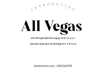 Classic typography serif font. Uppercase, lowercase, ligatures, ampersand, alternate, and number. Vector illustration word. Lettering Minimal Fashion Designs Romance Elegant.