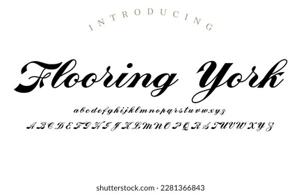 Classic typography serif font. Uppercase, lowercase, ligatures, ampersand, alternate, and number. Vector illustration word. Lettering Minimal Fashion Designs Romance Elegant.