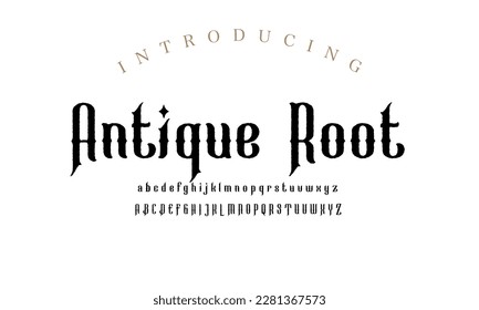 Classic typography serif font. Uppercase, lowercase, ligatures, ampersand, alternate, and number. Vector illustration word. Lettering Minimal Fashion Designs Romance Elegant.