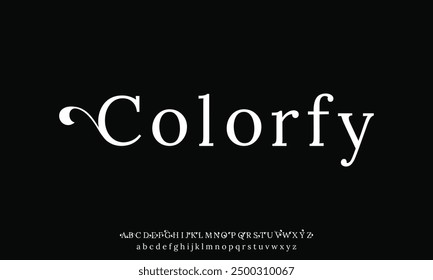 Classic typography serif font. Uppercase, lowercase, ligatures, ampersand, alternate, and number. Vector illustration word.