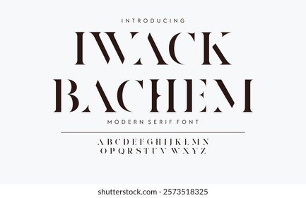 Classic typography serif font. Uppercase, lowercase, ligatures, ampersand, alternate, and number. Vector illustration word. Lettering Minimal Fashion Designs Romance Elegant.