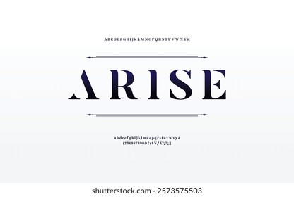 Classic typography serif font. Uppercase, lowercase, ligatures, ampersand, alternate, and number. Vector illustration word. Lettering Minimal Fashion Designs Romance Elegant.