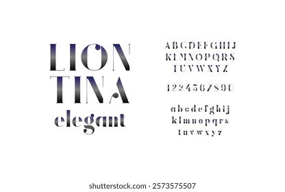 Classic typography serif font. Uppercase, lowercase, ligatures, ampersand, alternate, and number. Vector illustration word. Lettering Minimal Fashion Designs Romance Elegant.