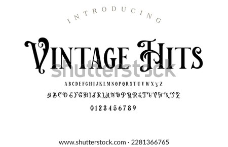 Classic typography serif font. Uppercase, lowercase, ligatures, ampersand, alternate, and number. Vector illustration word. Lettering Minimal Fashion Designs Romance Elegant.