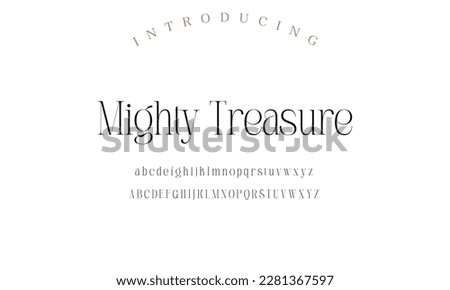 Classic typography serif font. Uppercase, lowercase, ligatures, ampersand, alternate, and number. Vector illustration word. Lettering Minimal Fashion Designs Romance Elegant.