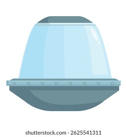 Classic ufo spaceship is flying in the sky with its window open