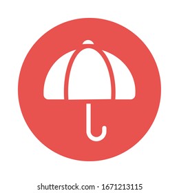classic umbrella , block and flat style icon vector illustration design
