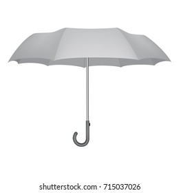 Classic umbrella mockup. Realistic illustration of classic umbrella vector mockup for web design isolated on white background