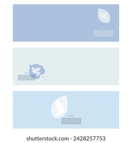 Classic, universal religious banner set. Tender blue decorative elements universal use