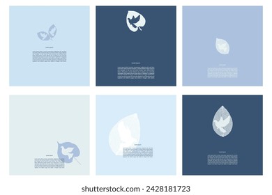 Classic, universal religious templates set. Tender blue decorative elements universal use