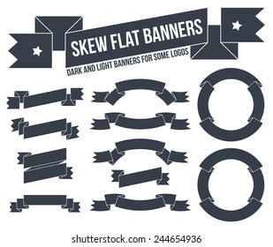 Classic and unusual ribbons and banners in old-school style. Elements for logos and emblems.