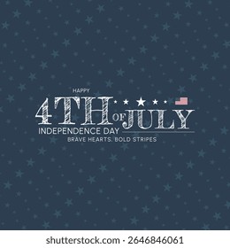 Classic USA 4th of July poster with flag and star