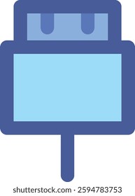 Classic USB-A connector filled icon