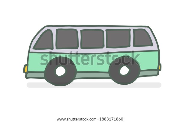 classic van, combi for travelling or adventure vector\
illustration on white background. hand drawn vector. doodle for\
kids, wallpaper, cover, banner, poster, advertisement, sticker,\
clipart, logo. 