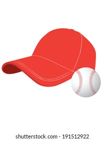 Classic Vector Baseball Cap And Ball Set