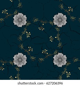 Classic vector blue and golden pattern. Traditional orient ornament. Classic vintage background.