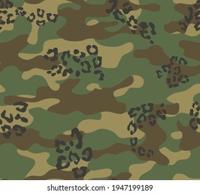 Cámara vectorial clásica, imprenta a la moda sin fisuras. Lugares leopardo. Disfraz para textiles.