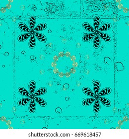 Classic vector dark pattern. Classic vintage background. Traditional orient ornament. Vector illustration. Pattern on blue and dark background with dark elements.