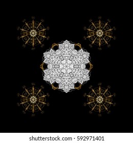 Classic vector golden pattern. Traditional orient ornament, classic vintage background. on black background with golden elements.