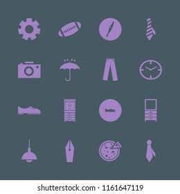 classic vector icons set. with gear, camera, dresser mirror and trousers in set