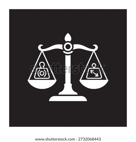 Classic vector illustration of the scales of justice, symbolizing balance and fairness. Ideal for legal, judicial, and ethical themes.