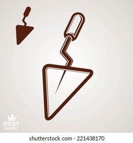 Classic vector industrial spatula, additional version included. True 3d putty, manufacturing theme icon.