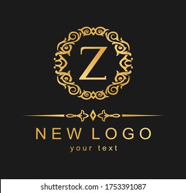 Classic vector logo. Gold capital letter. Z