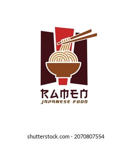 Classic Vector Logo Of Ramen Noodles, Typical Japanese Food. suitable for your restaurant, cafe, food stall business