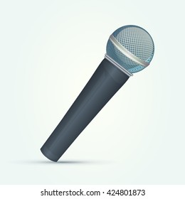 Classic vector microphone isolated on white background design
