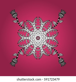 Classic vector pattern. Traditional orient ornament. Classic vintage background. On pink and white background with white elements. Vector illustration.