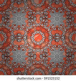 Classic vector seamless pattern. Floral ornament brocade textile pattern, glass, with floral pattern on background with white elements.