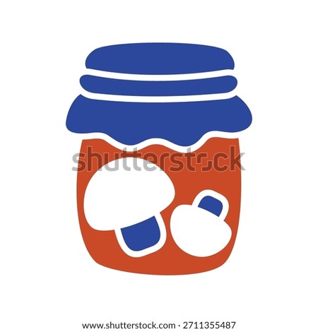 A classic vector silhouette of a jar filled with preserved mushrooms. This icon represents canning, homemade food, and the bounty of the forest. Ideal for culinary and organic-themed designs.
